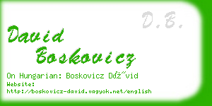 david boskovicz business card